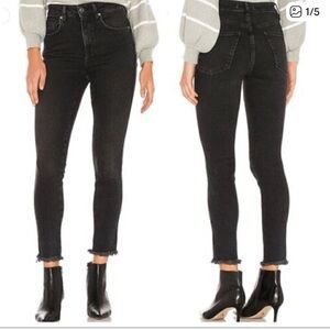 Free People Black High-rise crop Jeans